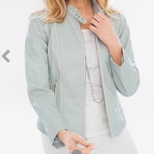 Chicos Faux Leather Moto Jacket 1 Like New!